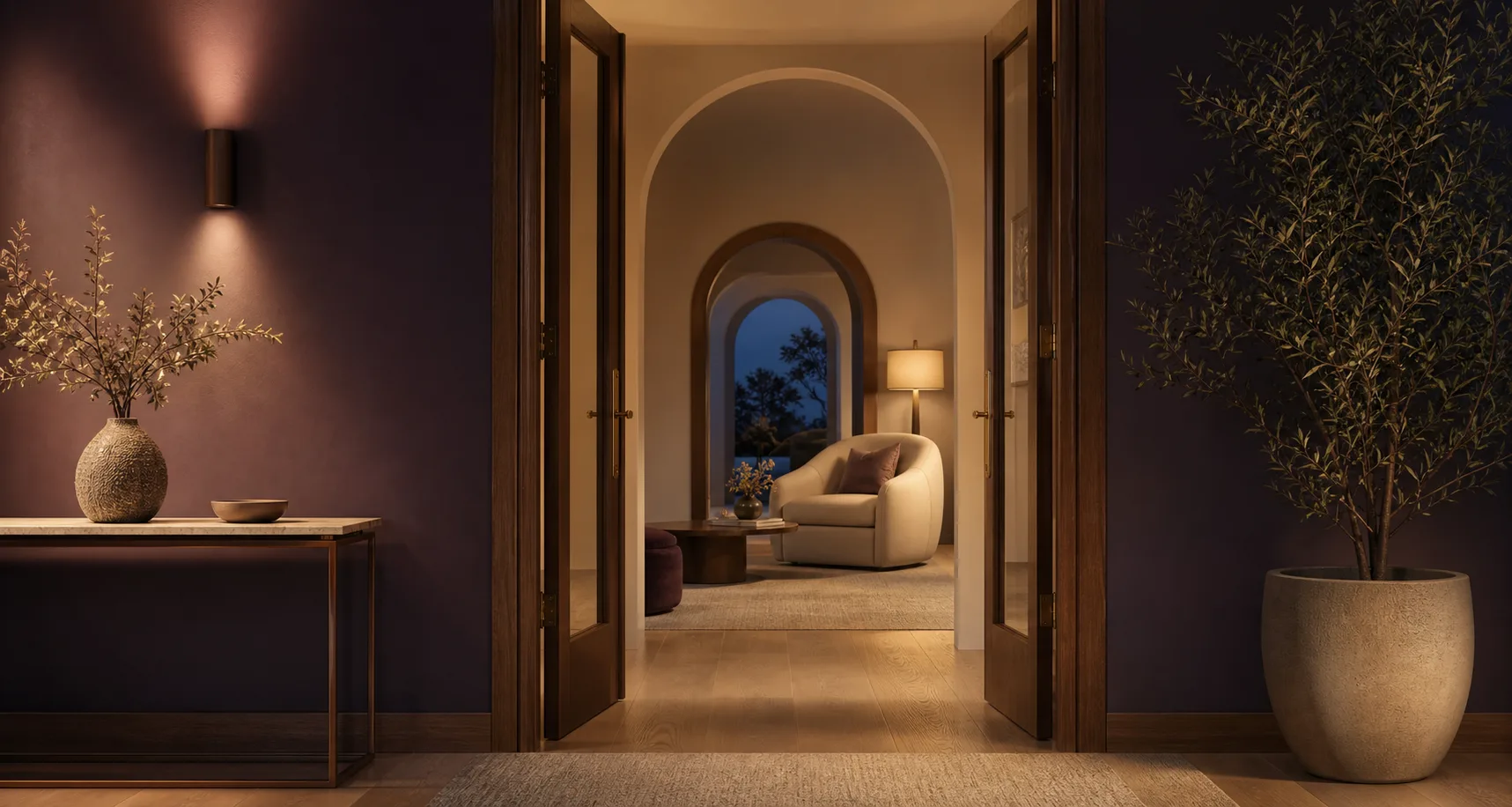 An open doorway leading into a calm and welcoming consultation room